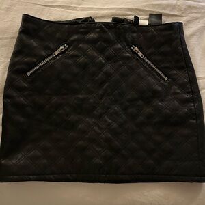 Divided Leather Skirt